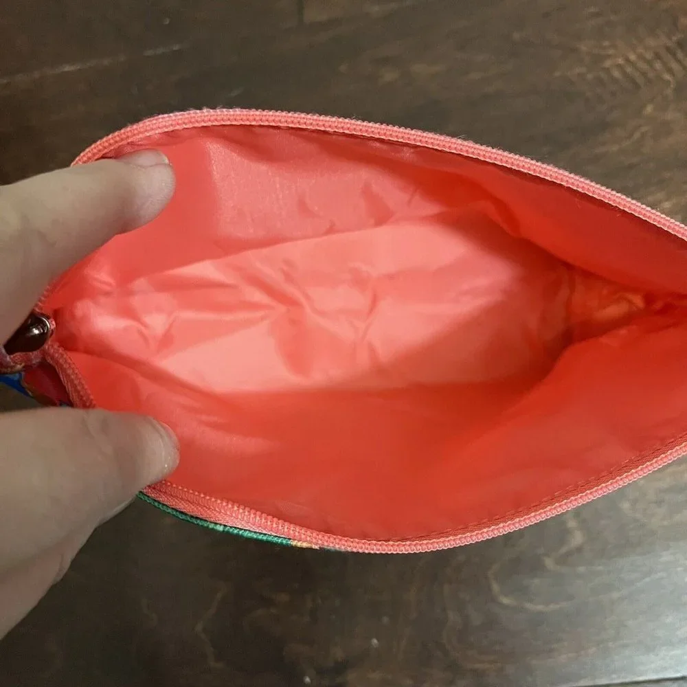 LuLu Dk For Clinique Large Flower Makeup Cosmetic Zip Up Travel Bag
